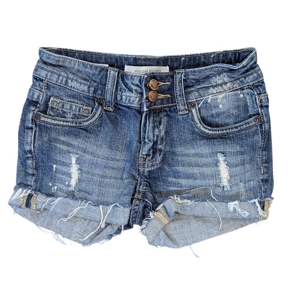 NWOT Size 24 Vigoss Studio The New York Short Distressed Denim Jean shorts